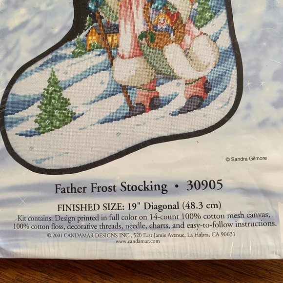 New in package Sandra Gilmore Candamar Designs Christmas Stocking kit. - Picture 2 of 4